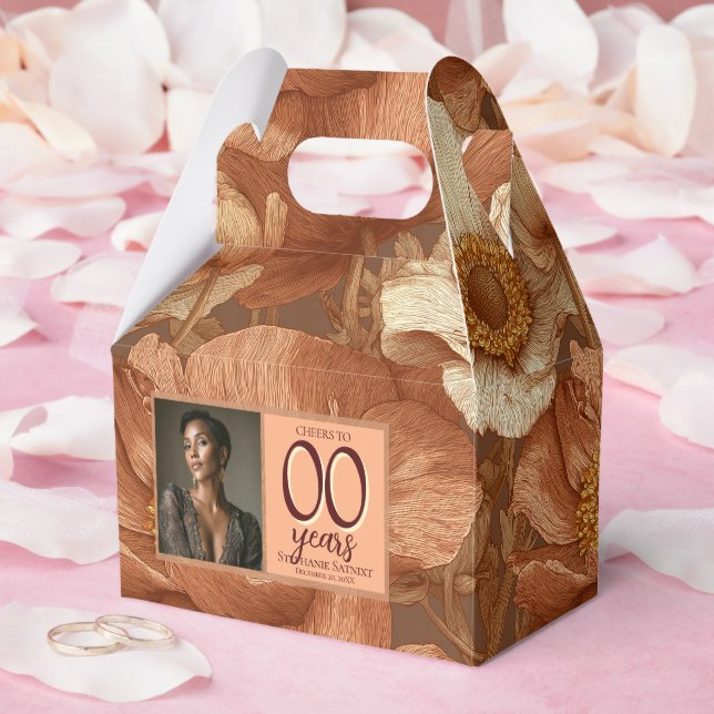 Anemones Flower 40Th Birthday Boho Favour Box (Wedding)