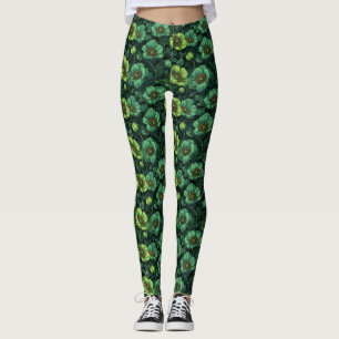 Anemones Flower Gym Wear Anemones Accent Birthday  Leggings