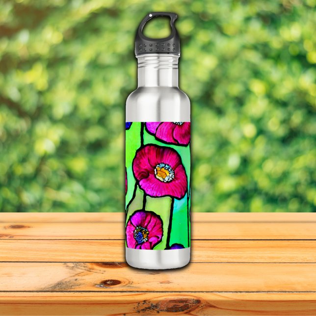 Anemones glass art 710 ml water bottle (Creator Uploaded)