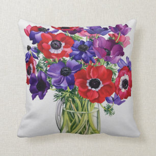 Anemones in a Glass Jug Cushion