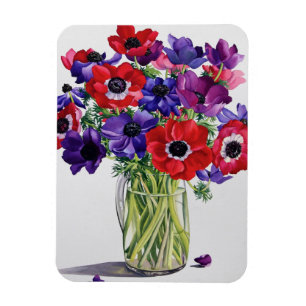 Anemones in a Glass Jug Magnet