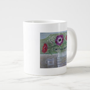 Anemones in White Jug 2013 Large Coffee Mug