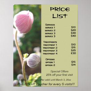 Anemones Reiki zen price list Poster