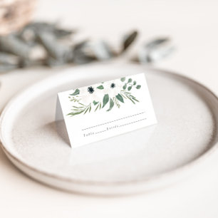 Anemones Sage & Eucalyptus Wedding Table Place Card