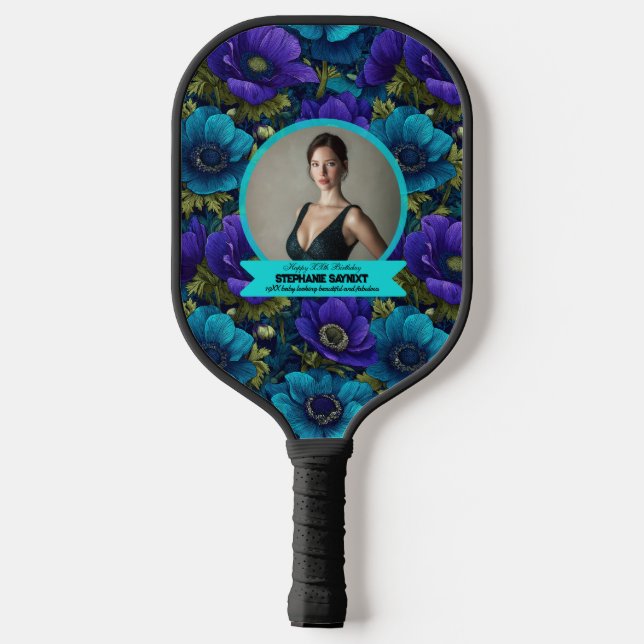 Anemones Theme 21St Birthday Present Pickleball Paddle (Back)