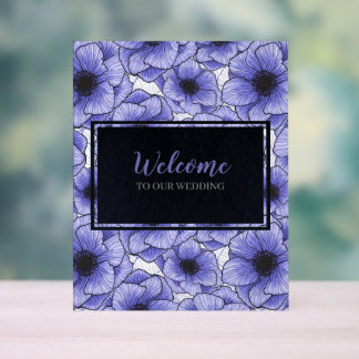 Anemones Wildflower Pattern G602 Acrylic Sign