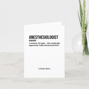 Anesthesiologist – Funny Medical Definition Thank You Card