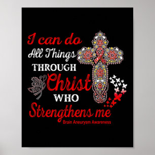 Aneurysm Awareness Brain Aneurysm Warrior Christ Poster
