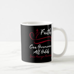 Aneurysm Awareness Burgundy Ribbon Christian Cross Coffee Mug
