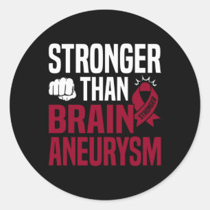 Aneurysm Awareness Burgundy Ribbon  Classic Round Sticker