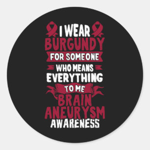 Aneurysm Awareness - Burgundy Ribbon Classic Round Sticker