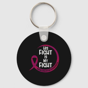 Aneurysm Awareness Burgundy Ribbon His Fight Is My Key Ring