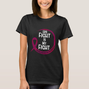 Aneurysm Awareness Burgundy Ribbon His Fight Is My T-Shirt