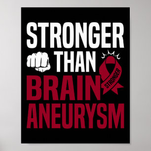 Aneurysm Awareness Burgundy Ribbon Poster