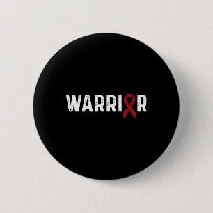 Aneurysm Awareness Burgundy Ribbon Warrior 6 Cm Round Badge