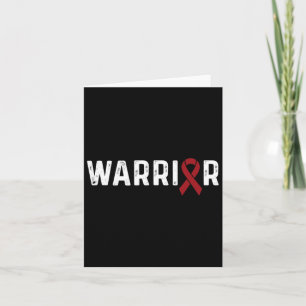 Aneurysm Awareness Burgundy Ribbon Warrior Card
