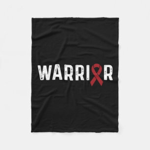 Aneurysm Awareness Burgundy Ribbon Warrior  Fleece Blanket