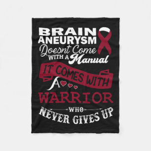 Aneurysm Awareness Burgundy Ribbon Warrior Support Fleece Blanket