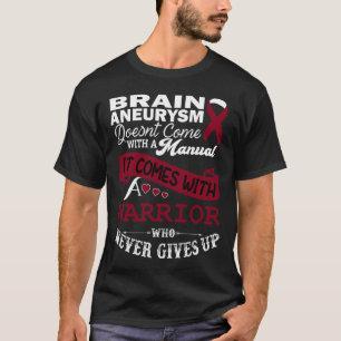 Aneurysm Awareness Burgundy Ribbon Warrior Support T-Shirt