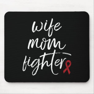 Aneurysm Awareness Burgundy Ribbon Wife Mum Fighte Mouse Pad
