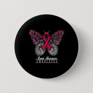 Aneurysm Awareness Butterfly Lovers Gifts 6 Cm Round Badge