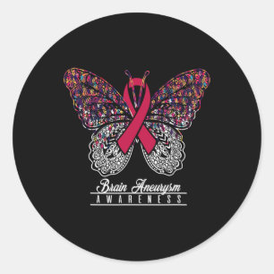 Aneurysm Awareness Butterfly Lovers Gifts Classic Round Sticker