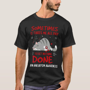 Aneurysm Awareness Cat Ribbon T-Shirt