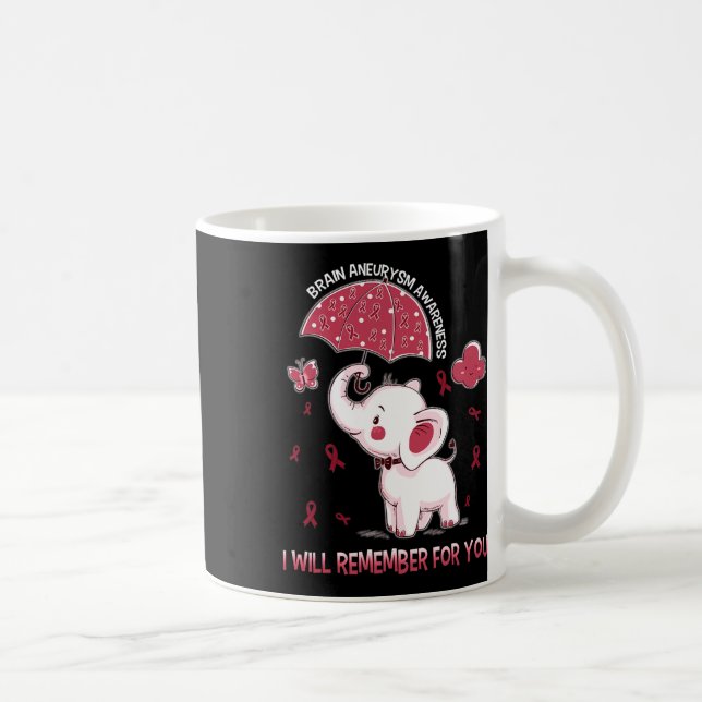 Aneurysm Awareness Elephant 1  Coffee Mug (Right)