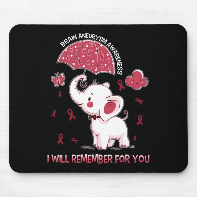 Aneurysm Awareness Elephant 1  Mouse Pad (Front)