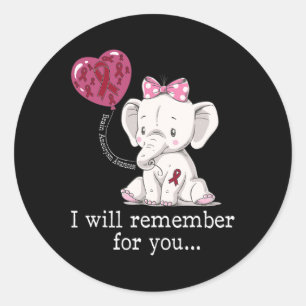 Aneurysm Awareness Elephant Classic Round Sticker