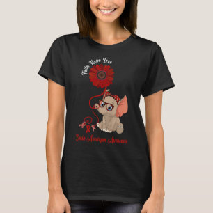 Aneurysm Awareness Elephant Faith Hope Love Sunflo T-Shirt