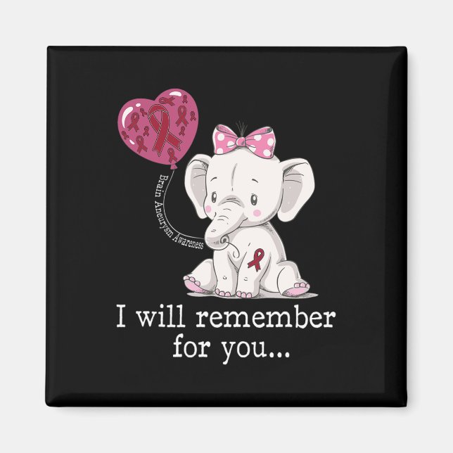 Aneurysm Awareness Elephant  Magnet (Front)