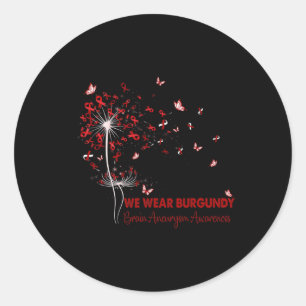 Aneurysm Awareness Faith Hope Love Dandelion Classic Round Sticker