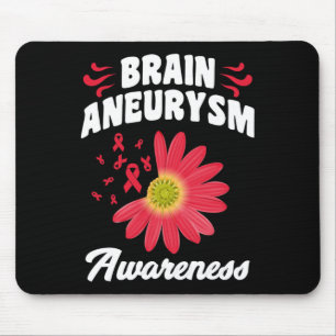Aneurysm Awareness Flower Ribbon Support Graphic Mouse Pad