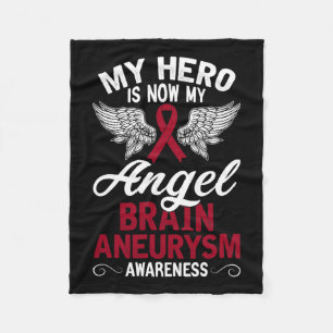 Aneurysm Awareness Gift Burgundy Ribbon 1 Fleece Blanket
