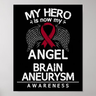 Aneurysm Awareness Gift Burgundy Ribbon  Poster