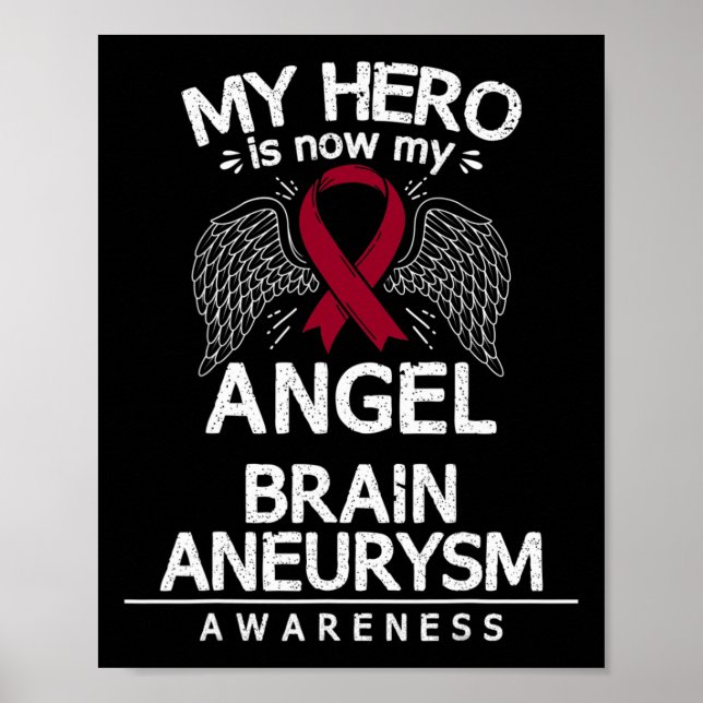 Aneurysm Awareness Gift Burgundy Ribbon  Poster (Front)