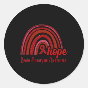 Aneurysm Awareness Hope Rainbow Classic Round Sticker
