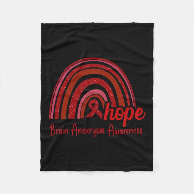 Aneurysm Awareness Hope Rainbow  Fleece Blanket (Front)