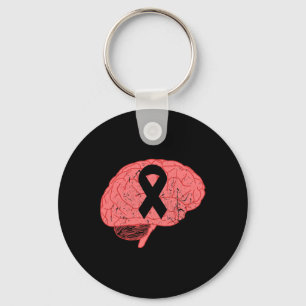 Aneurysm Awareness Month Ribbon With Words 1  Key Ring
