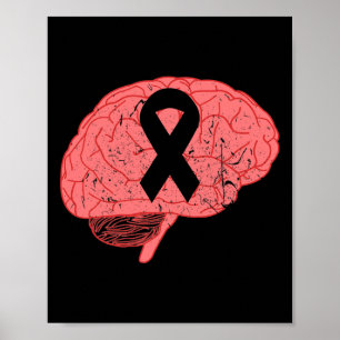 Aneurysm Awareness Month Ribbon With Words 1 Poster