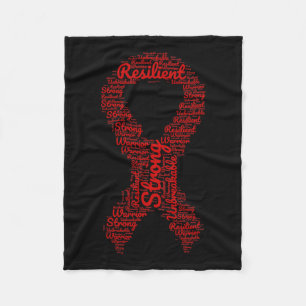 Aneurysm Awareness Month Ribbon With Words Fleece Blanket