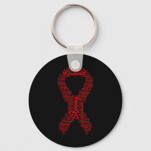 Aneurysm Awareness Month Ribbon With Words Key Ring
