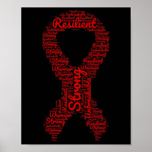 Aneurysm Awareness Month Ribbon With Words Poster