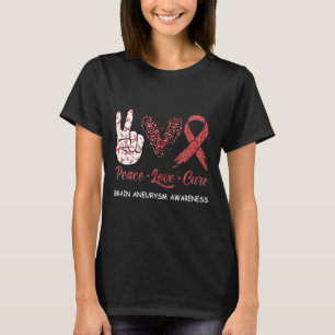 Aneurysm Awareness Peace Love Cure Leopard 1 T-Shirt