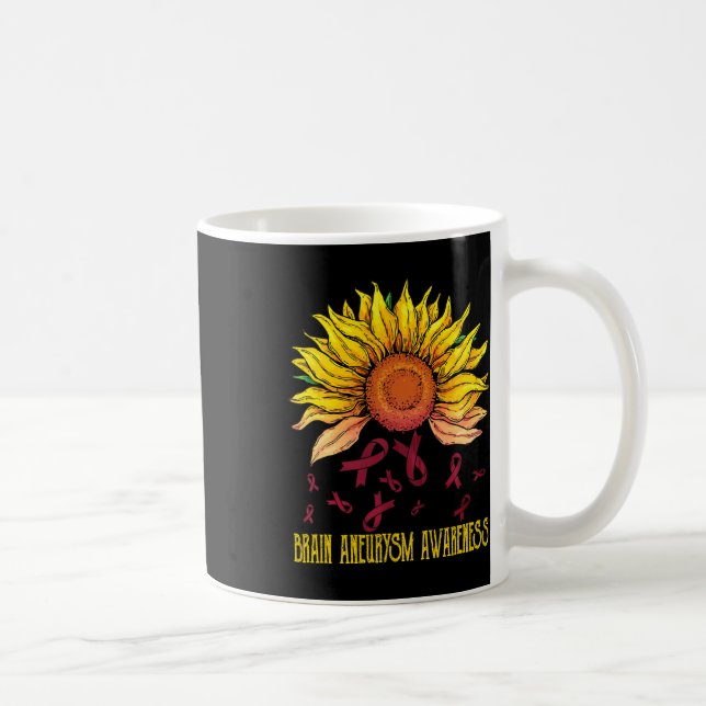Aneurysm Awareness Sunflower  Coffee Mug (Right)