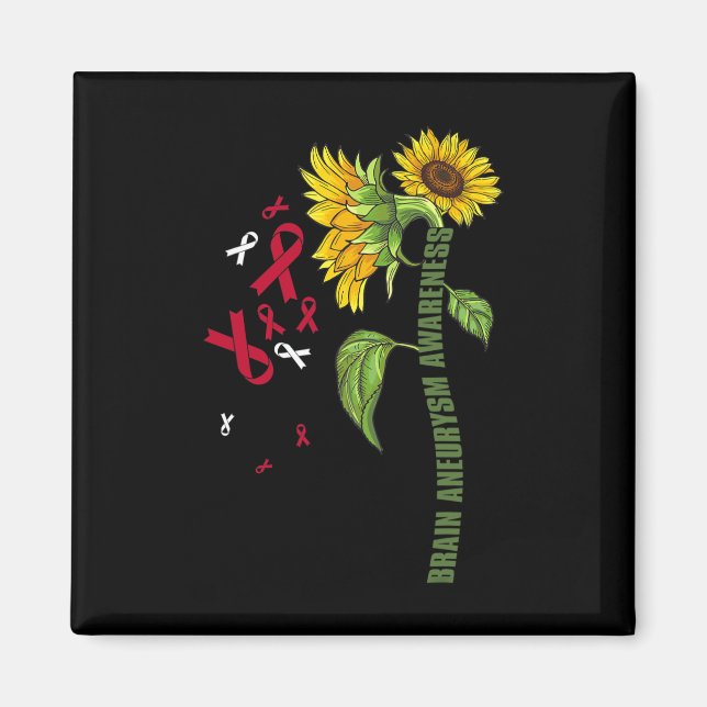 Aneurysm Awareness Sunflower Surgery Support Graph Magnet (Front)