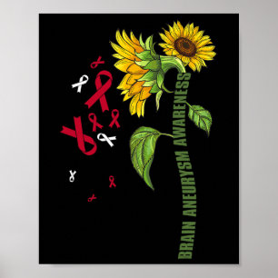 Aneurysm Awareness Sunflower Surgery Support Graph Poster