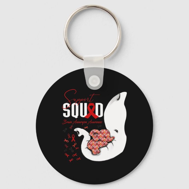 Aneurysm Awareness Support Squad Elephant  Key Ring (Front)