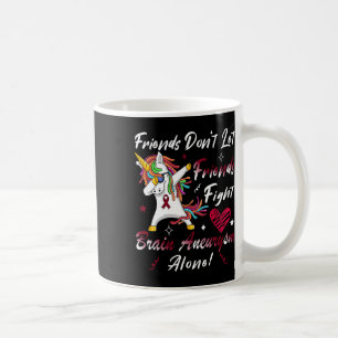 Aneurysm Awareness Unicorn Burgundy Ribbon Support Coffee Mug